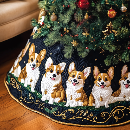 Joyful Christmas Corgi Quilted Tree Skirt GFTOTP305