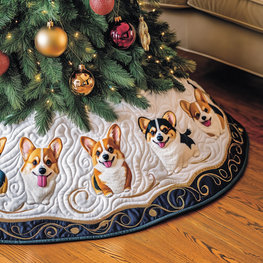 Joyful Christmas Corgi Quilted Tree Skirt GFTOTP310