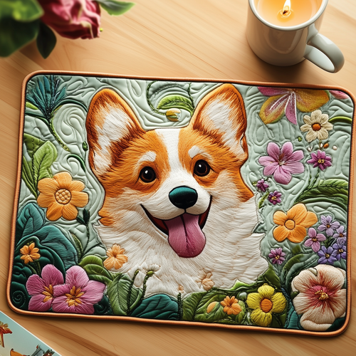 Joyful Corgi Quilted Placemat GFTOTP312