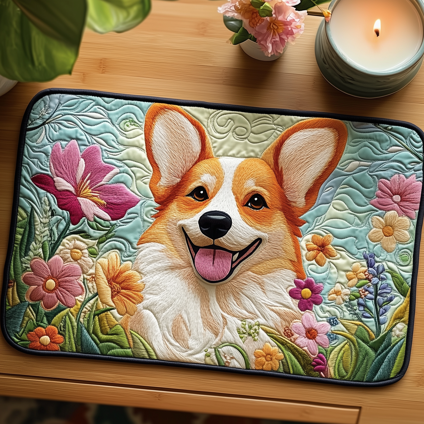 Joyful Corgi Quilted Placemat GFTOTP313