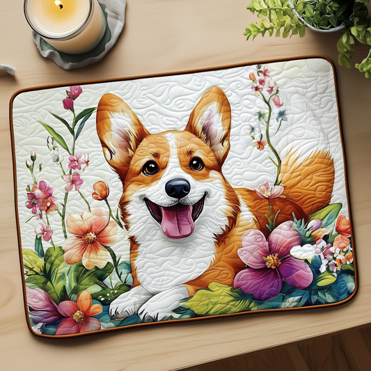 Joyful Corgi Quilted Placemat GFTOTP316