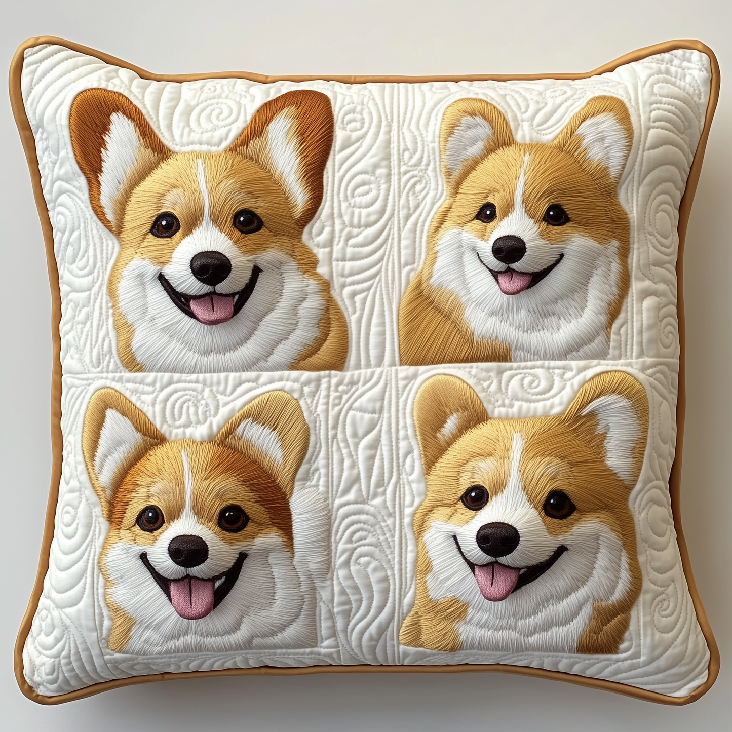 Joyful Corgi Quilted Pillow Case GFTOTP324