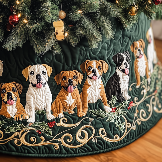 Christmas Boxer Quilted Tree Skirt GFTOTP336