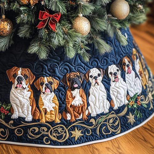 Christmas Boxer Quilted Tree Skirt GFTOTP340