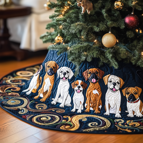 Christmas Boxer Quilted Tree Skirt GFTOTP341