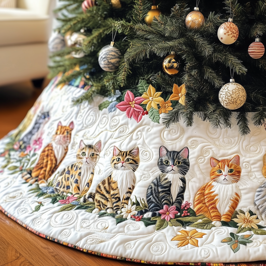 Joyful Cat Quilted Tree Skirt GFTOTP351