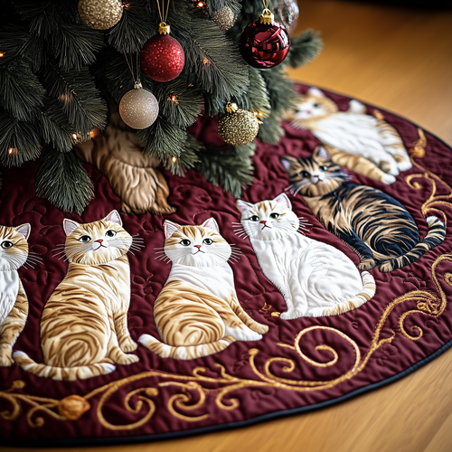 Joyful Cat Quilted Tree Skirt GFTOTP357