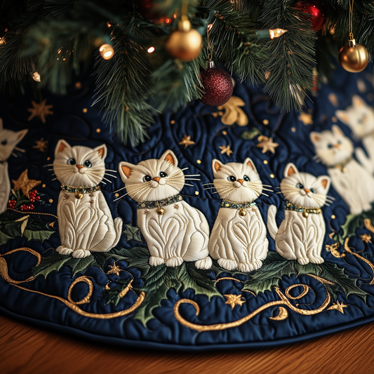 Joyful Cat Quilted Tree Skirt GFTOTP358