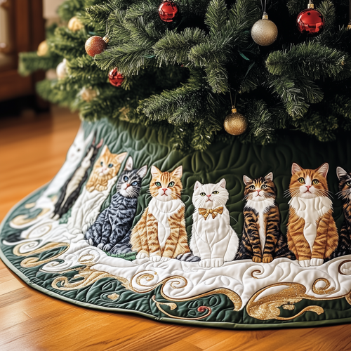 Joyful Cat Quilted Tree Skirt GFTOTP363