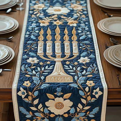 Jewish Hanukkah Quilted Table Runner GFTOTP365