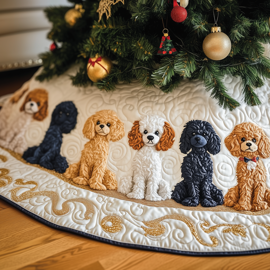 Adorable Poodle Quilted Tree Skirt GFTOTP373