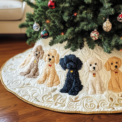 Adorable Poodle Quilted Tree Skirt GFTOTP377