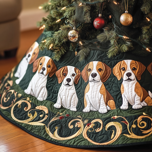 Christmas Beagle Quilted Tree Skirt GFTOTP391