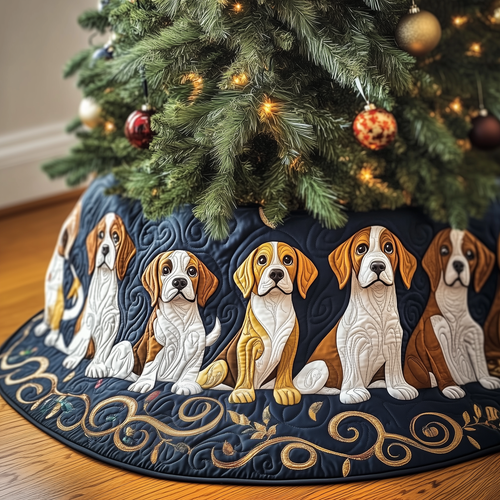 Christmas Beagle Quilted Tree Skirt GFTOTP393