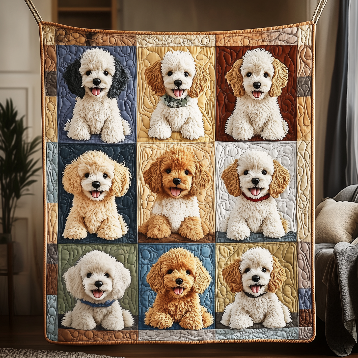 Adorable Poodle Quilted Blanket GFTOTP407