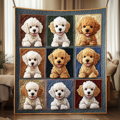 Adorable Poodle Quilted Blanket GFTOTP408