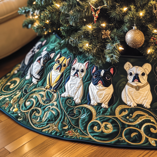 Festive French Bulldog Quilted Tree Skirt GFTOTP450