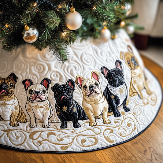 Festive French Bulldog Quilted Tree Skirt GFTOTP452