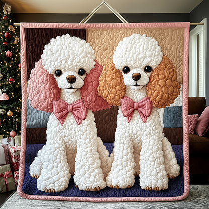 Pinky Adorable Poodle Quilted Blanket GFTOTP501