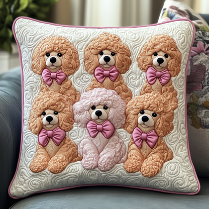 Pinky Adorable Poodle Quilted Pillow Case GFTOTP517