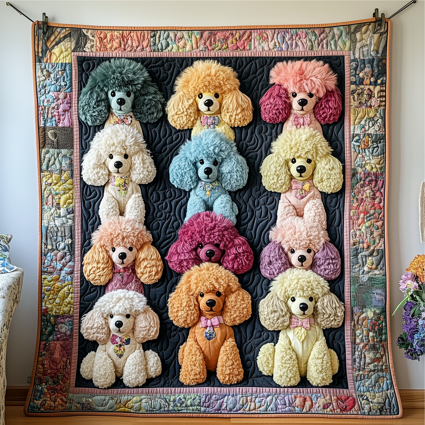 Whimsical Poodle Quilted Blanket GFTOTP585