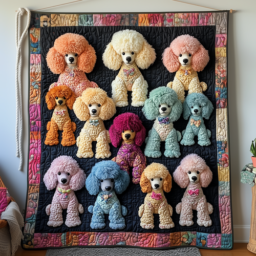 Whimsical Poodle Quilted Blanket GFTOTP587