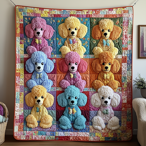 Whimsical Poodle Quilted Blanket GFTOTP589