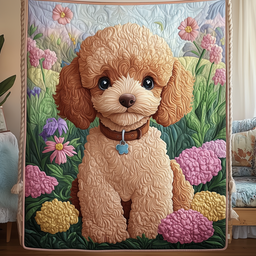 Adorable Poodle Quilted Blanket GFTOTP604