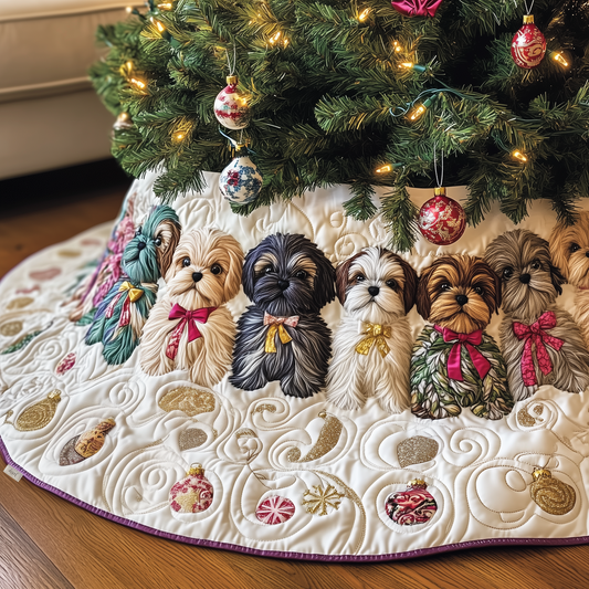 Adorable Christmas Shih Tzu Quilted Tree Skirt GFTOTP611