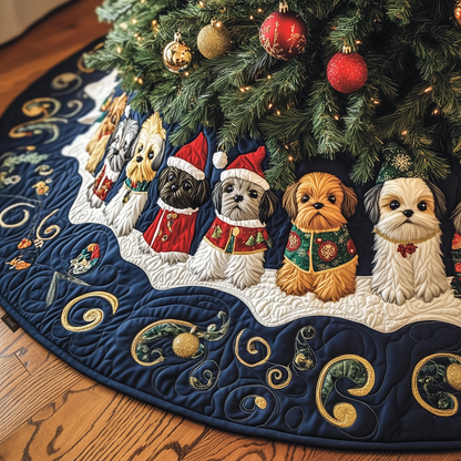 Adorable Christmas Shih Tzu Quilted Tree Skirt GFTOTP618