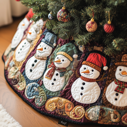 Vintage Christmas Snowman Quilted Tree Skirt GFTOTP650