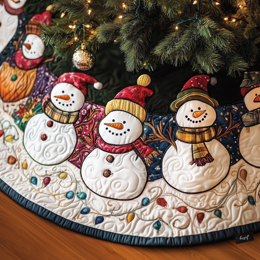 Vintage Christmas Snowman Quilted Tree Skirt GFTOTP656