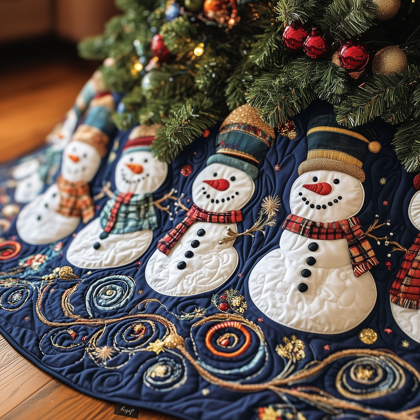 Festive Snowman Quilted Tree Skirt GFTOTP666