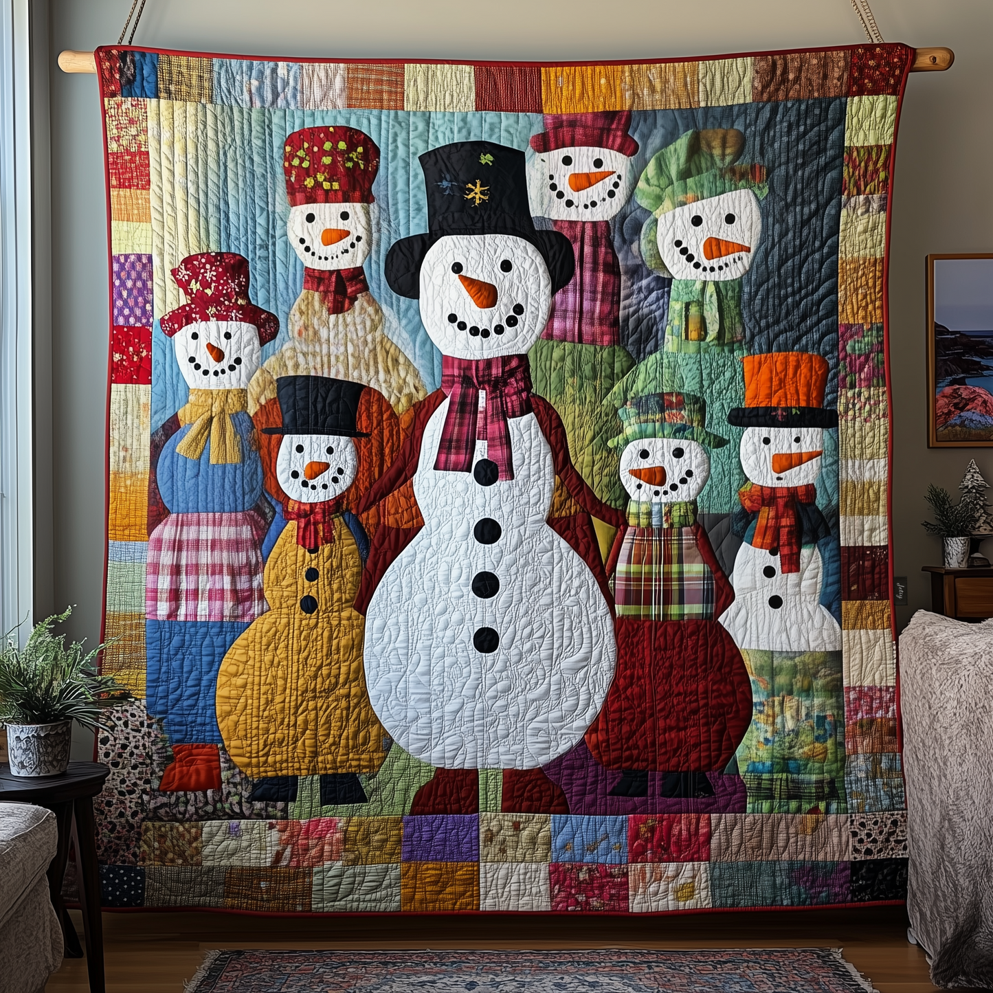 Whimsical Snowman Quilted Blanket GFTOTP675