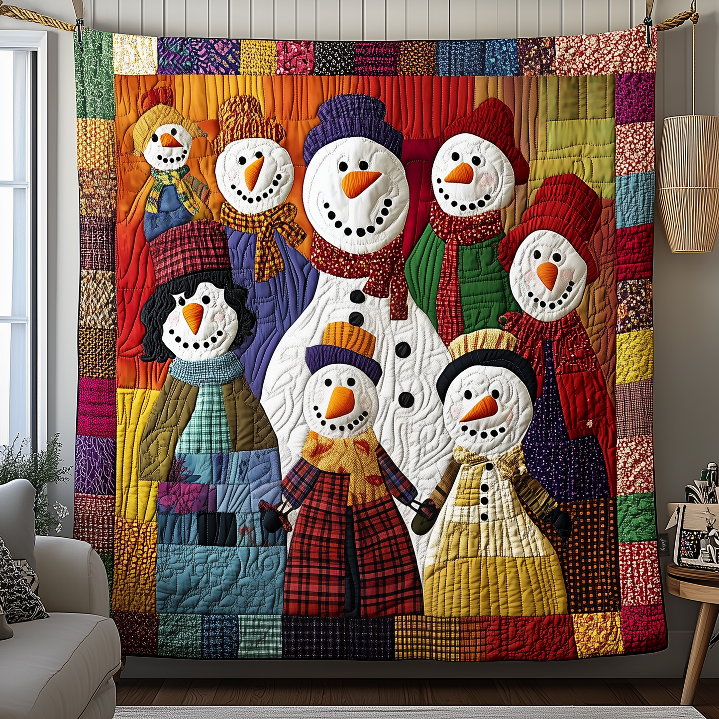 Whimsical Snowman Quilted Blanket GFTOTP677