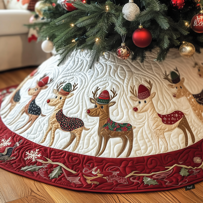 Christmas Reindeer Quilted Tree Skirt GFTOTP678