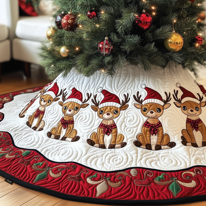 Christmas Reindeer Quilted Tree Skirt GFTOTP679