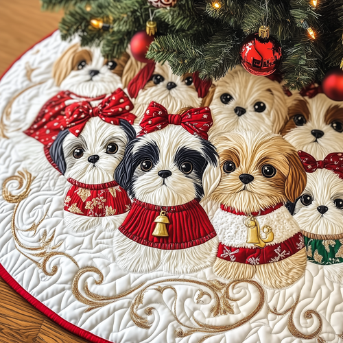 Adorable Shih Tzu Quilted Tree Skirt GFTOTP730