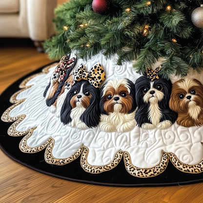 Adorable Shih Tzu Quilted Tree Skirt GFTOTP736