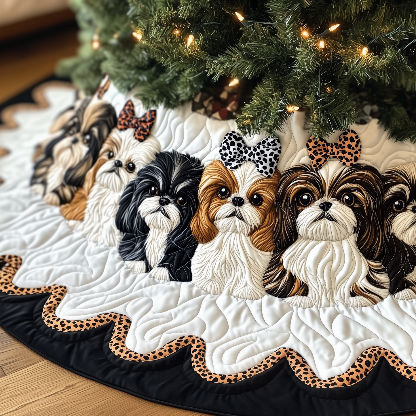 Adorable Shih Tzu Quilted Tree Skirt GFTOTP737