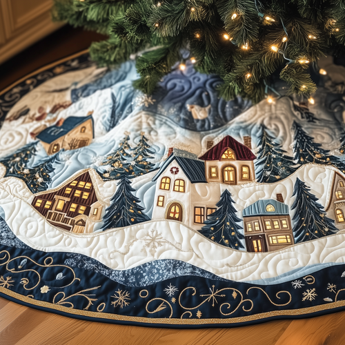 Christmas Village Quilted Tree Skirt GFTOTP757