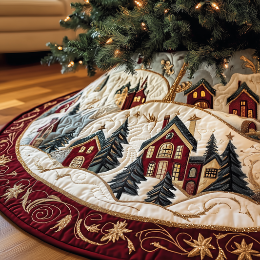 Christmas Village Quilted Tree Skirt GFTOTP760