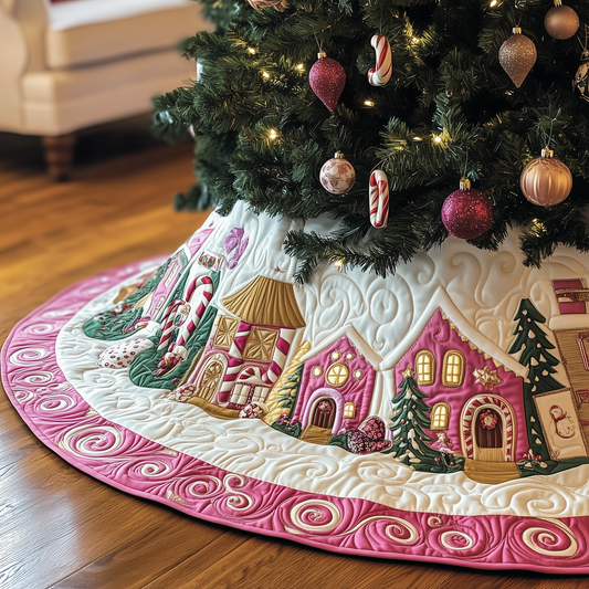 Christmas Village Quilted Tree Skirt GFTOTP762