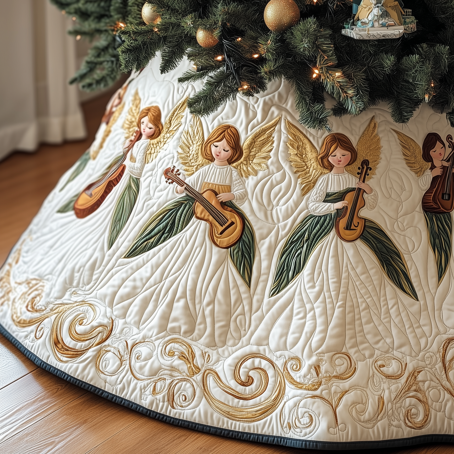 Christmas Angel Quilted Tree Skirt GFTOTP776