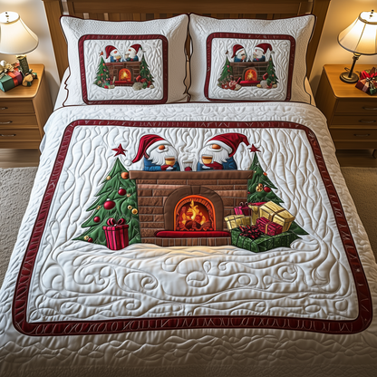 Christmas Gnomes 3-Piece Quilted Bedding Set GFTOTP788