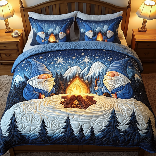 Christmas Gnomes 3-Piece Quilted Bedding Set GFTOTP791