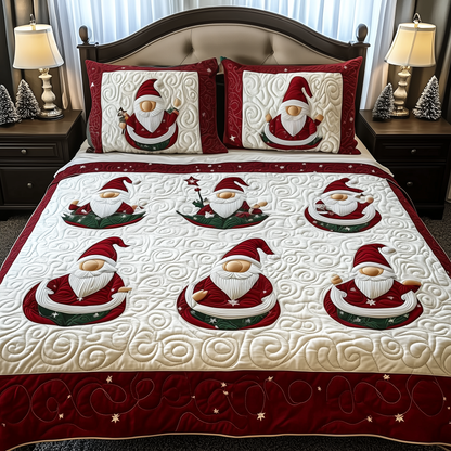 Christmas Gnomes 3-Piece Quilted Bedding Set GFTOTP794