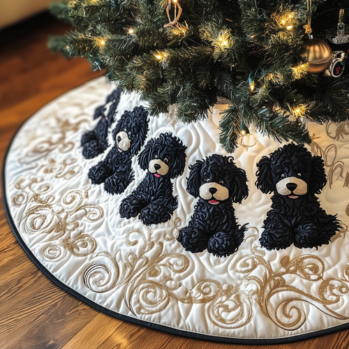 Black Poodle Quilted Tree Skirt GFTOTP802