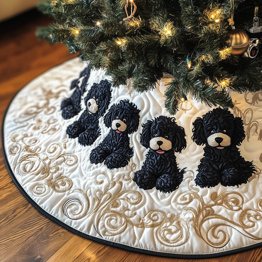 Black Poodle Quilted Tree Skirt GFTOTP802