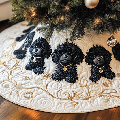 Black Poodle Quilted Tree Skirt GFTOTP804